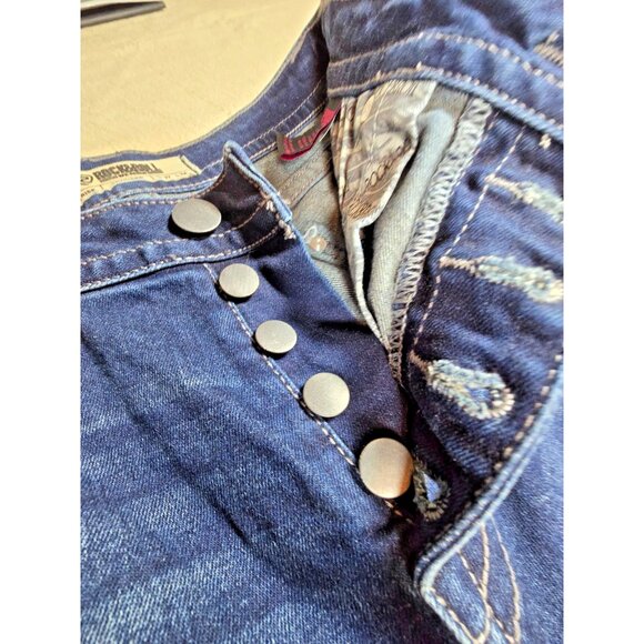 Rock & Roll Denim High Rise Trouser Flare Jeans Womens 27x34 Button Fly Stretch - Picture 2 of 16
